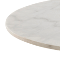 Table basse ronde en marbre blanc et métal noir CORBANE