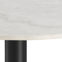 Table basse ronde en marbre blanc et métal noir CORBANE