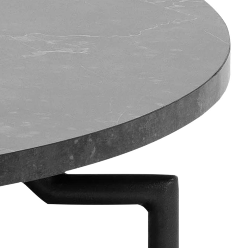 Table basse contemporaine en marbre et métal noir GOLDA