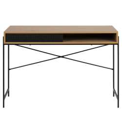 Bureau moderne avec niche en bois et métal BLACK