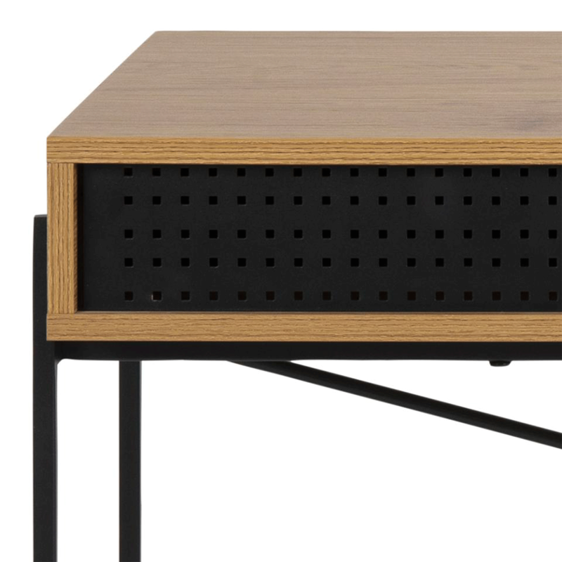 Bureau moderne avec niche en bois et métal BLACK