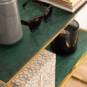 Console 2 plateaux en marbre et métal doré AMINA