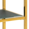 Console 2 plateaux en marbre et métal doré AMINA