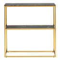 Console 2 plateaux en marbre et métal doré AMINA