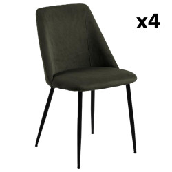 Lot de 4 chaises en velours côtelé style moderne INAYA