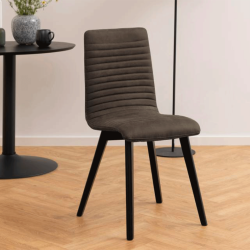 Lot de 2 chaises en tissu gris anthracite ARASI