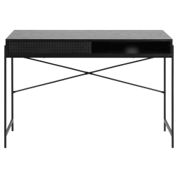 Bureau moderne en bois noir avec niche BLACK