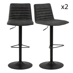 Lot de 2 tabouret en simili style moderne GLOW