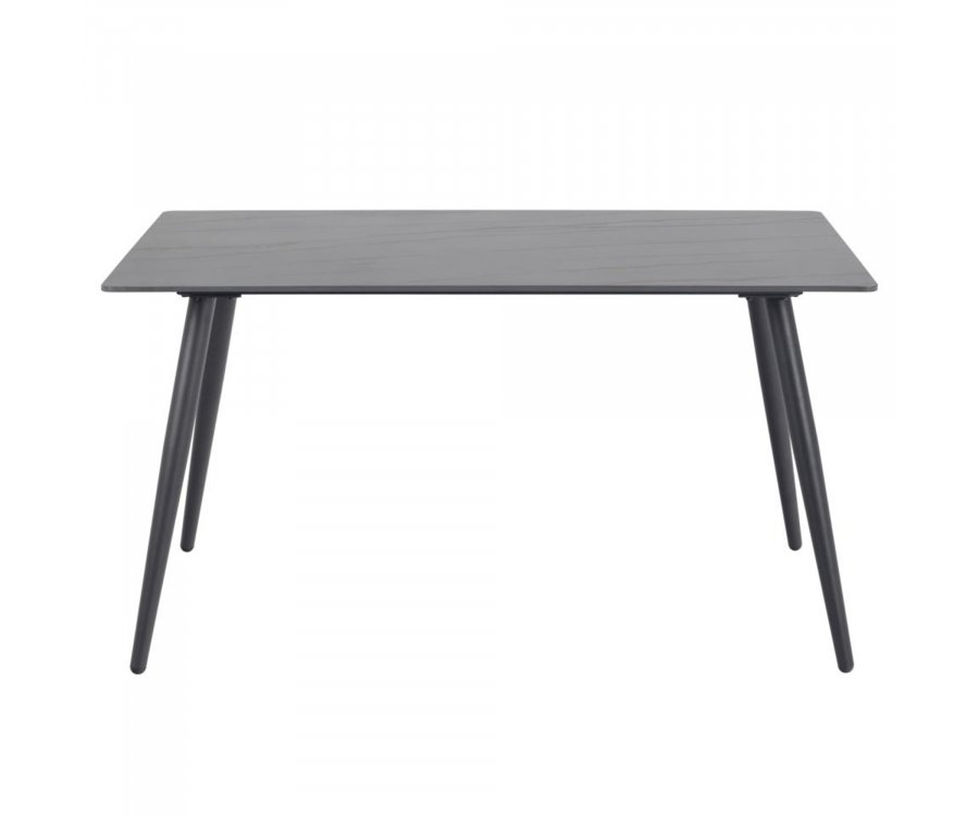 Table à manger 140x80cm effet marbre noir WICK
