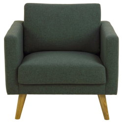 Fauteuil scandinave en tissu pieds bois STELAR