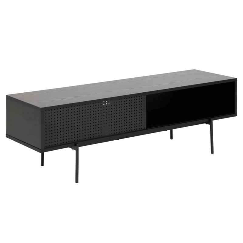 Meuble TV design 140cm en bois noir BLACK