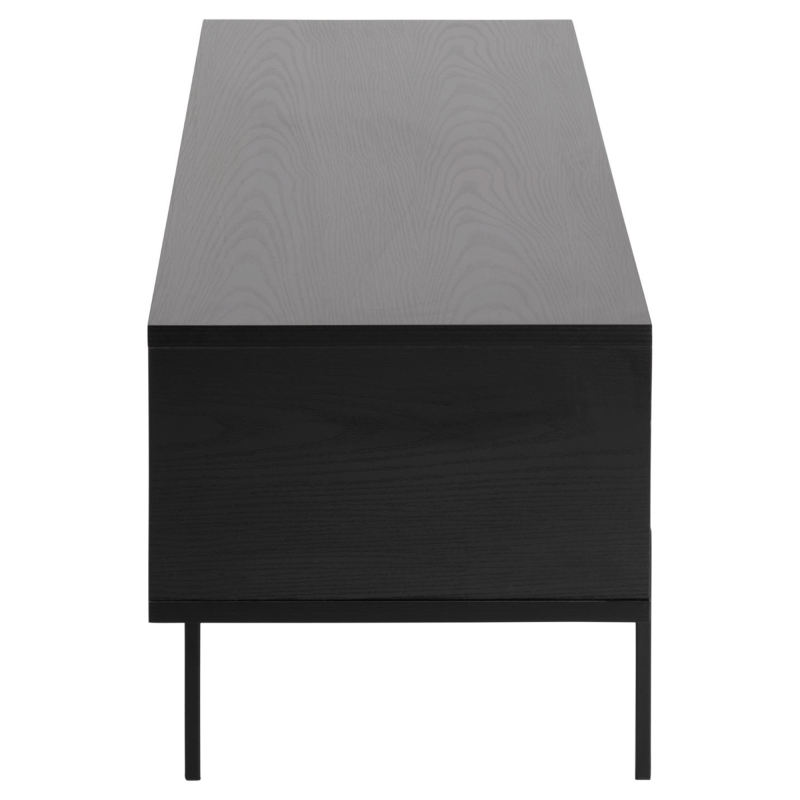 Meuble TV design 140cm en bois noir BLACK