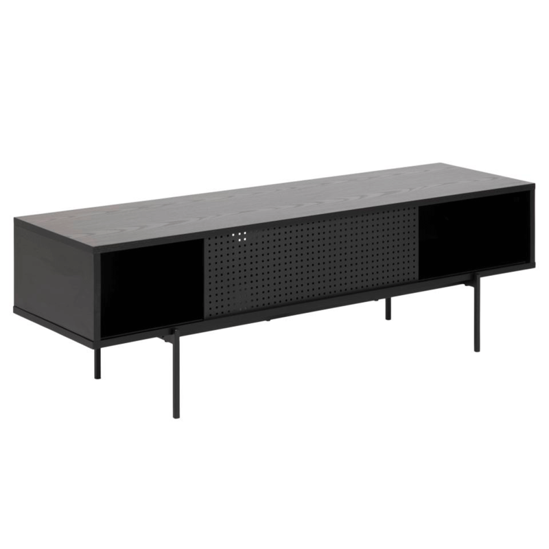 Meuble TV design 140cm en bois noir BLACK