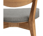 Lot de 2 chaises en bois assise rembourrée grise MINNIE
