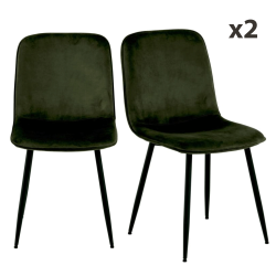 Lot de 2 chaises en velours DELMA
