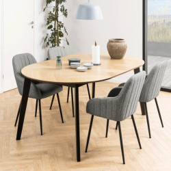 Lot de 2 chaises moderne en tissu gris clair TRADA