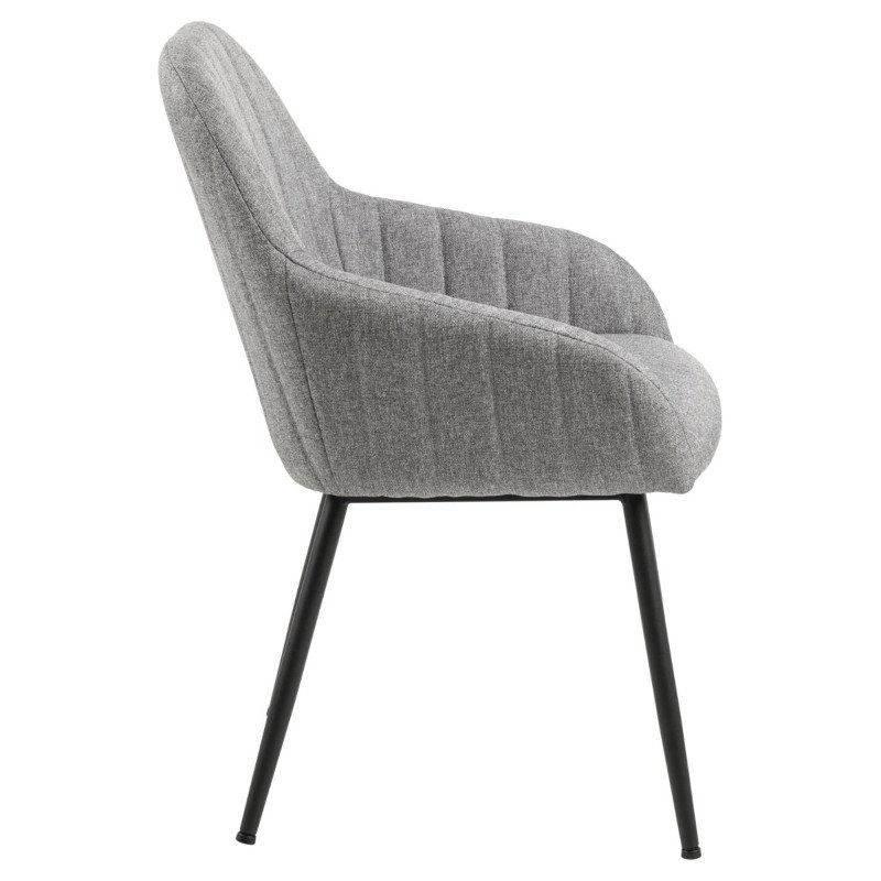 Lot de 2 chaises moderne en tissu gris clair TRADA