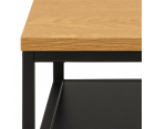 Table d'appoint 2 plateaux bois et métal noir 55x55cm GISLA