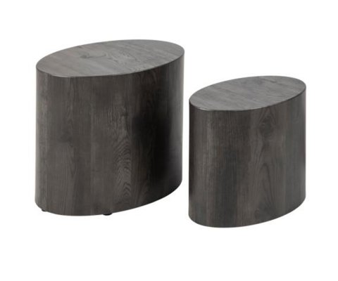 Tables basses ovale effet bois gris NICKY