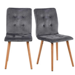 Lot de 2 chaises design en velours FRIKA