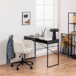 L'armoire de bureau design BIOME en métal noir et en bois.