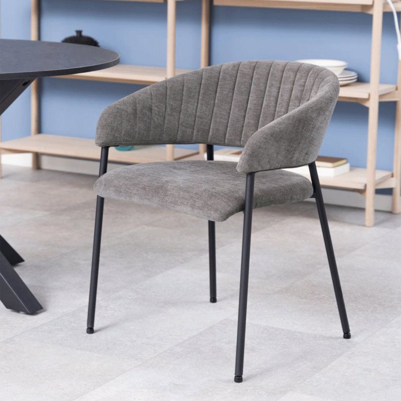 Lot de 2 chaises contemporaines en tissu ANNIE