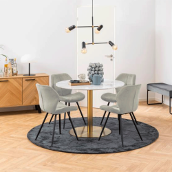 Lot de 2 chaises modernes en velours pieds noir PETRA