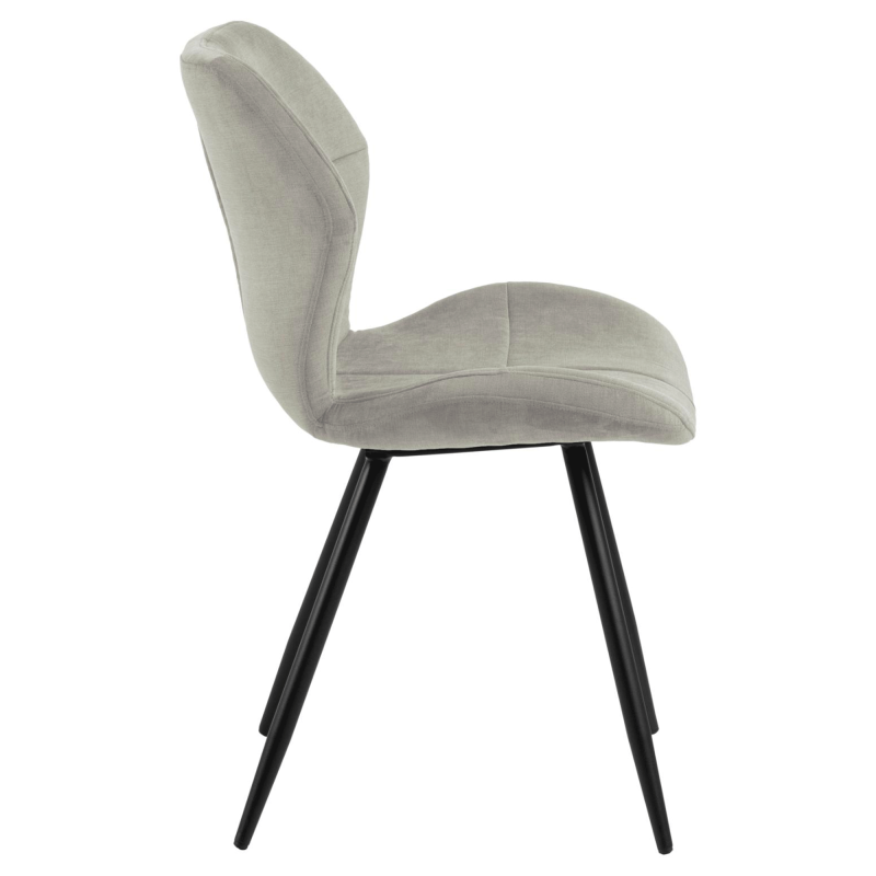 Lot de 2 chaises modernes en velours pieds noir PETRA