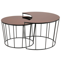 Tables basses gigognes plateau miroir MOON