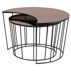Tables basses gigognes plateau miroir MOON