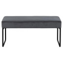 Banc en velours 95cm pieds métal noir XENIUS