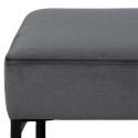 Banc en velours 95cm pieds métal noir XENIUS