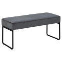 Banc en velours 95cm pieds métal noir XENIUS