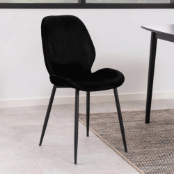 Lot de 2 chaises design en velours noir FEMAL