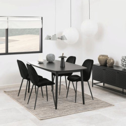 Lot de 2 chaises design en velours noir FEMAL