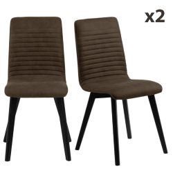 Lot de 2 chaises en tissu gris anthracite ARASI