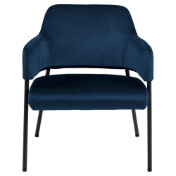 Fauteuil lounge en velours et métal noir LIMI