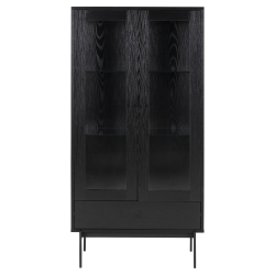 Buffet vitrine 2 portes en métal noir BLACK