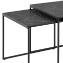 Set de 3 tables basses gigognes en marbre noir INFINITIX