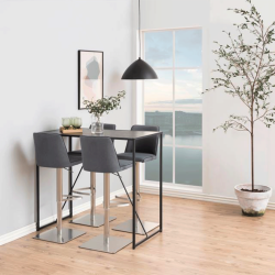 Table de bar 120x60cm en métal noir SEA