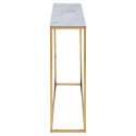 Console en marbre blanc et métal doré AMINA