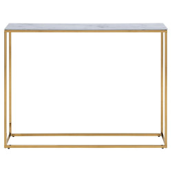 Console en marbre blanc et métal doré AMINA
