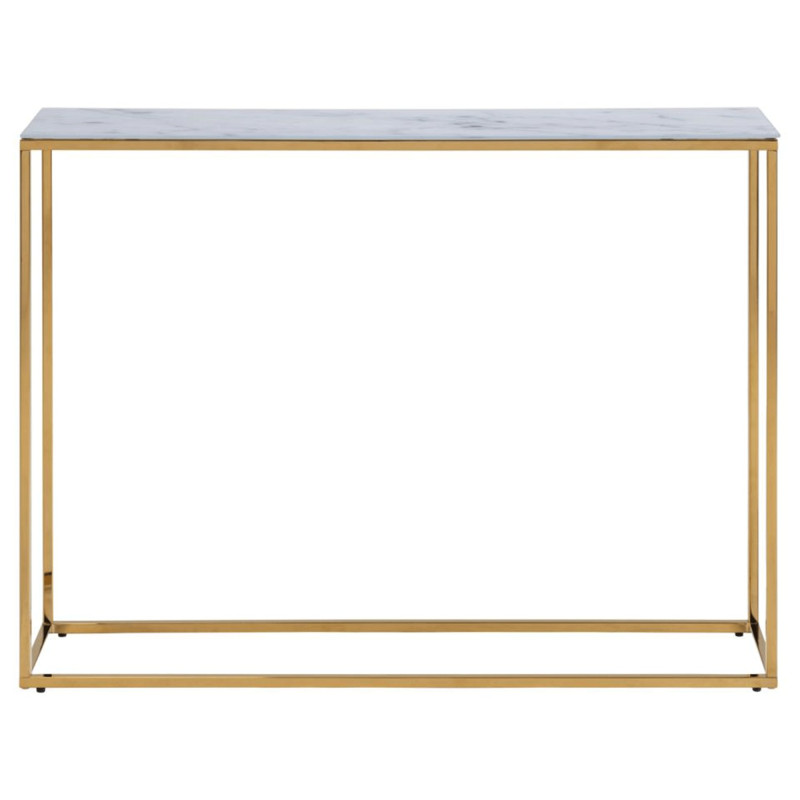Console en marbre blanc et métal doré AMINA