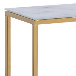 Console en marbre blanc et métal doré AMINA