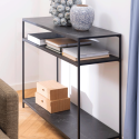 Console 2 plateaux en marbre noir INFINITIX