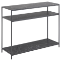Console 2 plateaux en marbre noir INFINITIX