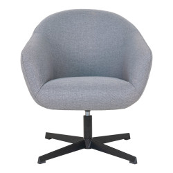 Fauteuil pivotant en tissu et pieds noir PERTH