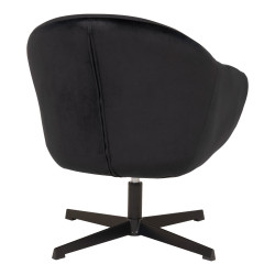 Fauteuil pivotant en tissu et pieds noir PERTH