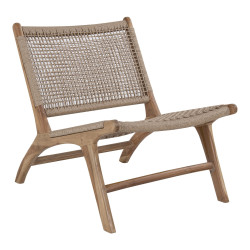 Chaise en teck et en rotin naturel HOPALE