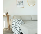 Canapé d'angle gauche en tissu beige avec 4 oreillers LIZZO